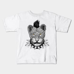 Lion punk crest Kids T-Shirt